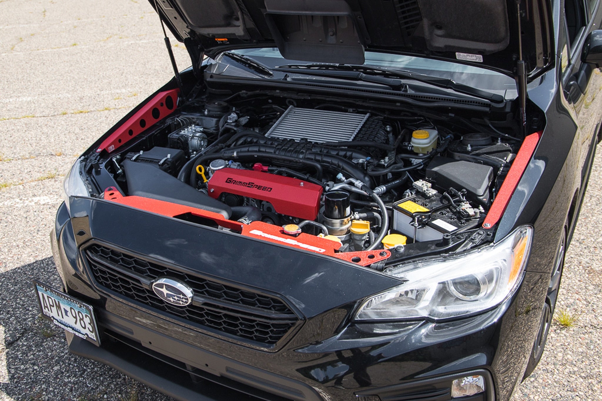 Grimmspeed Fender Shrouds (Red) - Subaru WRX / STI VA - Kaiju Motorsports