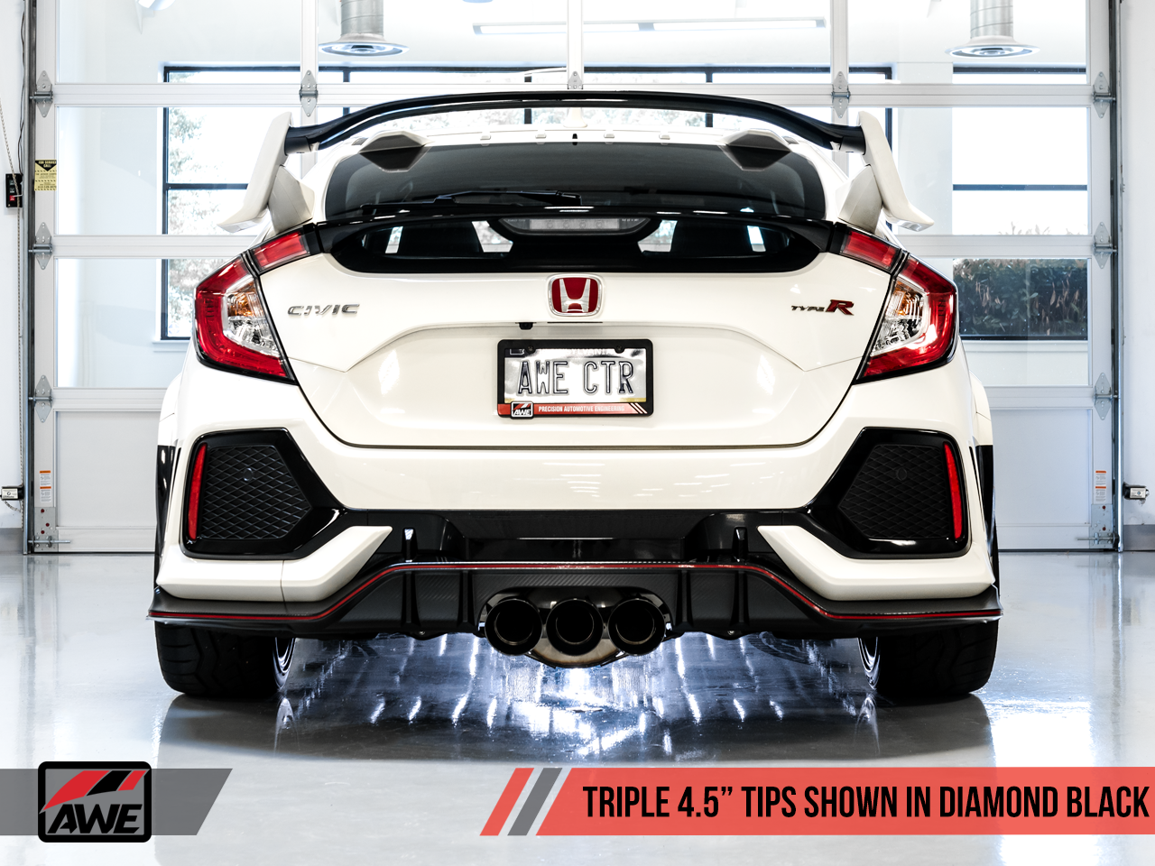 AWE Track Edition Exhaust (Triple Diamond Black Tips) - Honda Civic Type-R FK8 - Kaiju Motorsports