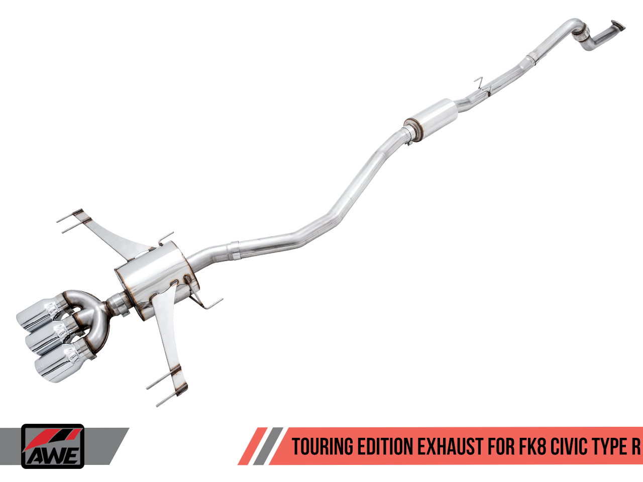 AWE Touring Edition Exhaust (Triple Chrome Silver Tips) - Honda Civic Type-R FK8 - Kaiju Motorsports