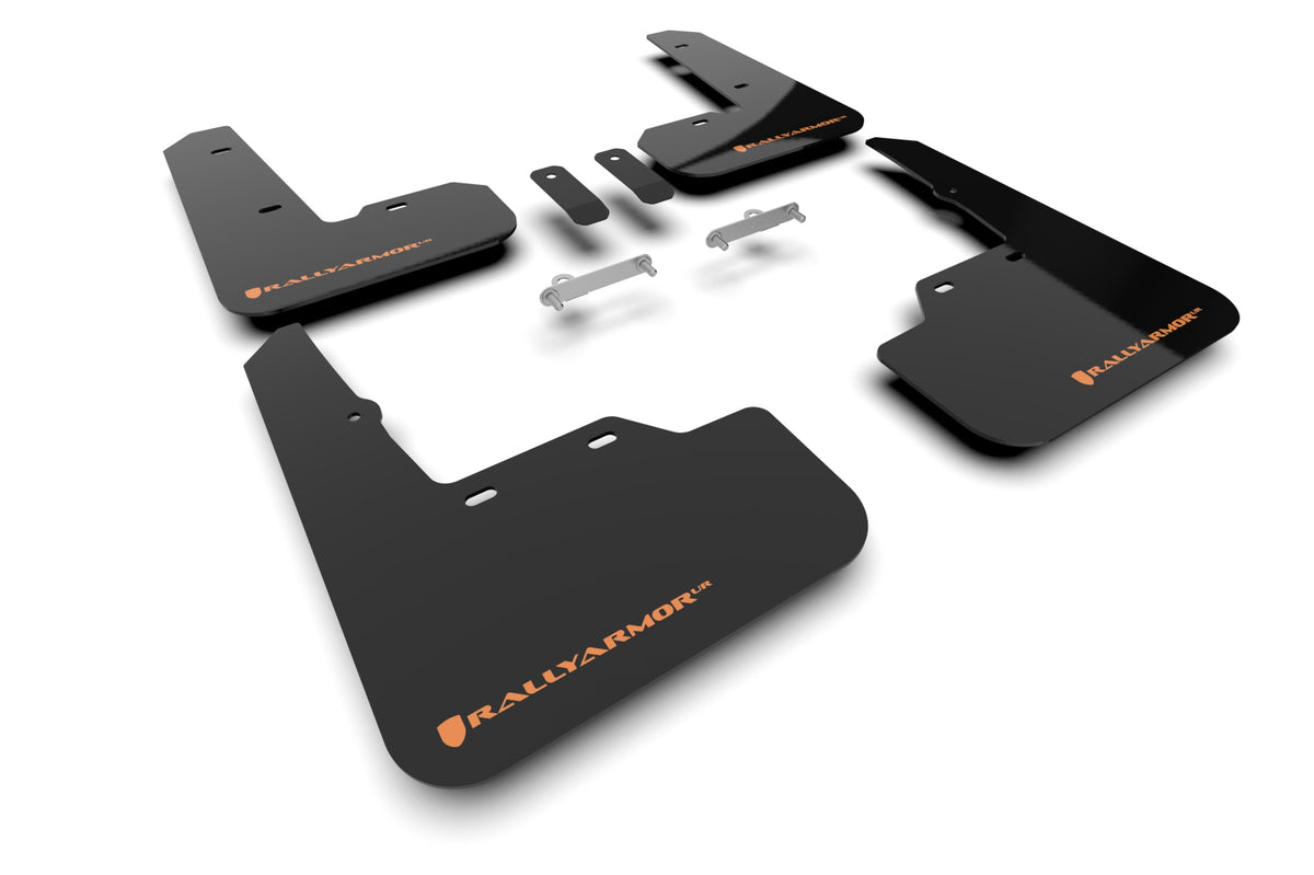 Rally Armor Black UR Mud Flap Orange Logo - Subaru WRX 22+ - Kaiju Motorsports