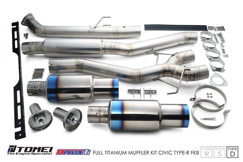 Tomei Full Titanium Expreme Ti Muffler Kit (Type D) - Honda Civic Type-R FK8 - Kaiju Motorsports