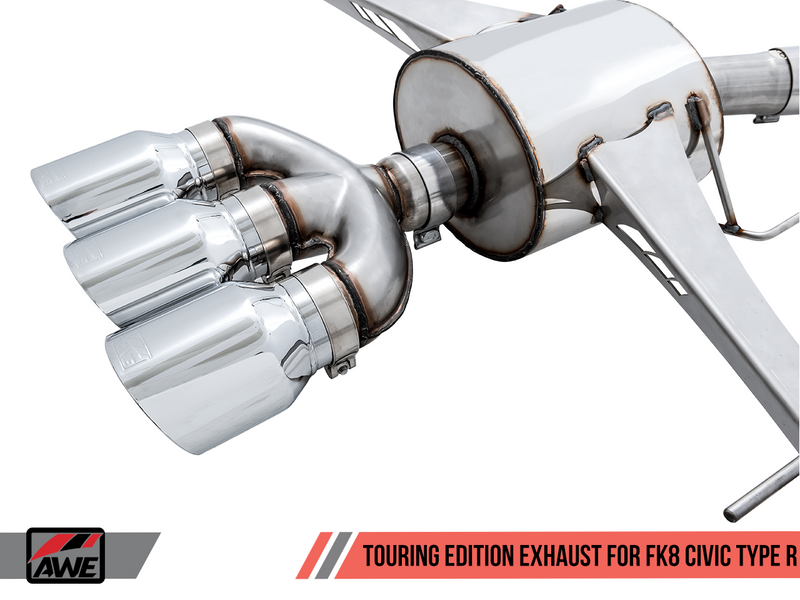 AWE Touring Edition Exhaust (Triple Chrome Silver Tips) - Honda Civic Type-R FK8 - Kaiju Motorsports