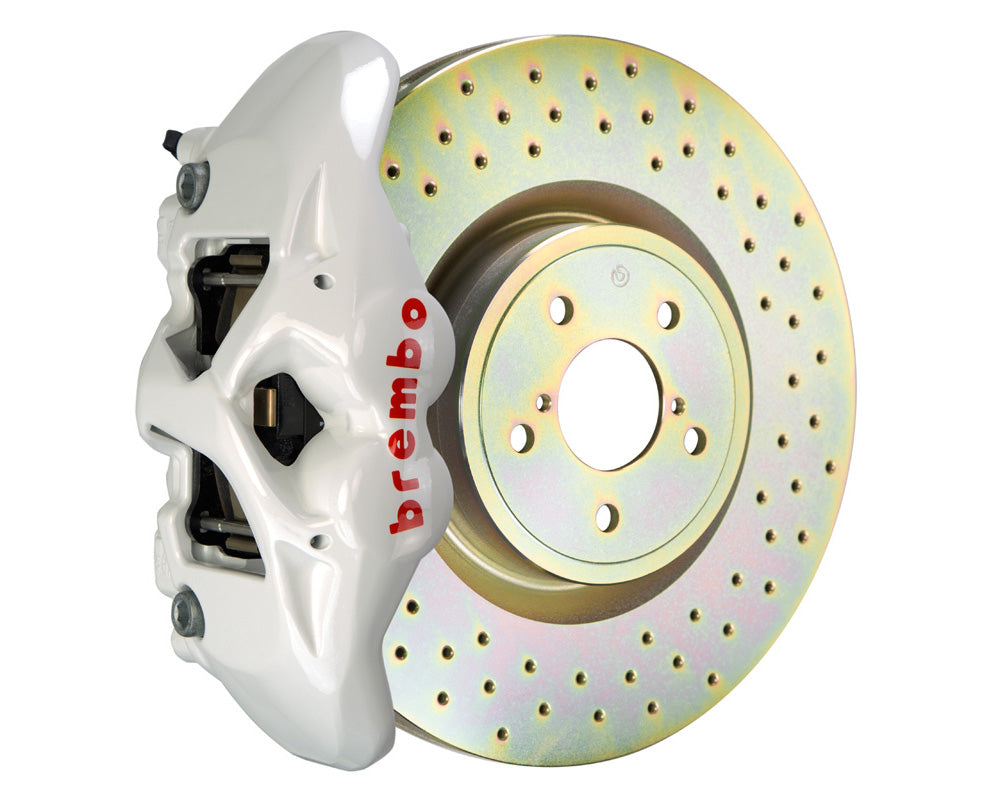 Brembo GT Monobloc 4 Piston 326mm Drilled White (Front) - Subaru WRX VA - Kaiju Motorsports