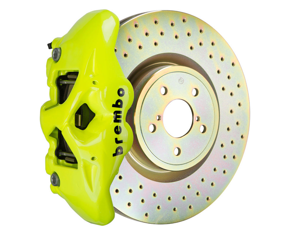 Brembo GT Monobloc 4 Piston 326mm Drilled Fluorescent Yellow (Front) - Subaru WRX VA - Kaiju Motorsports