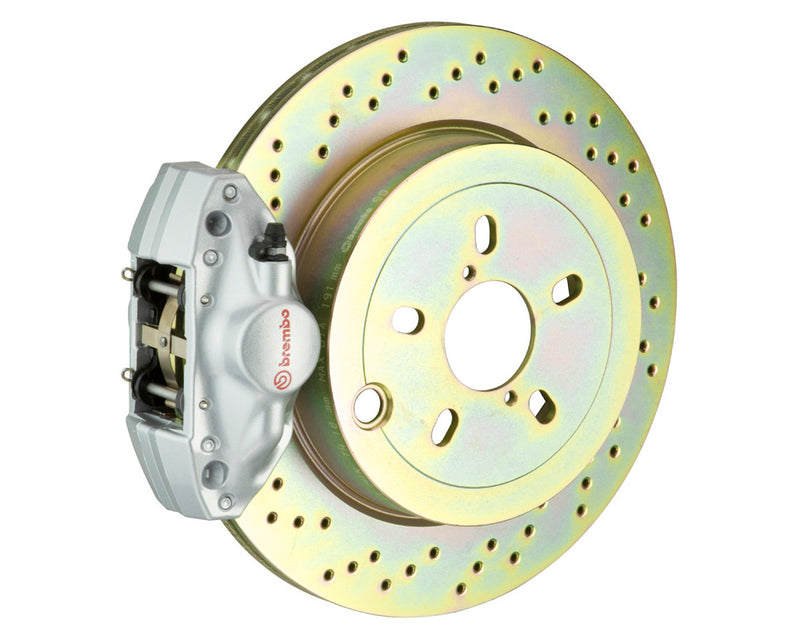 Brembo GT Drilled Brake Kit 2 Piston 1-piece Silver (Rear) - FRS/BRZ/86 - Kaiju Motorsports