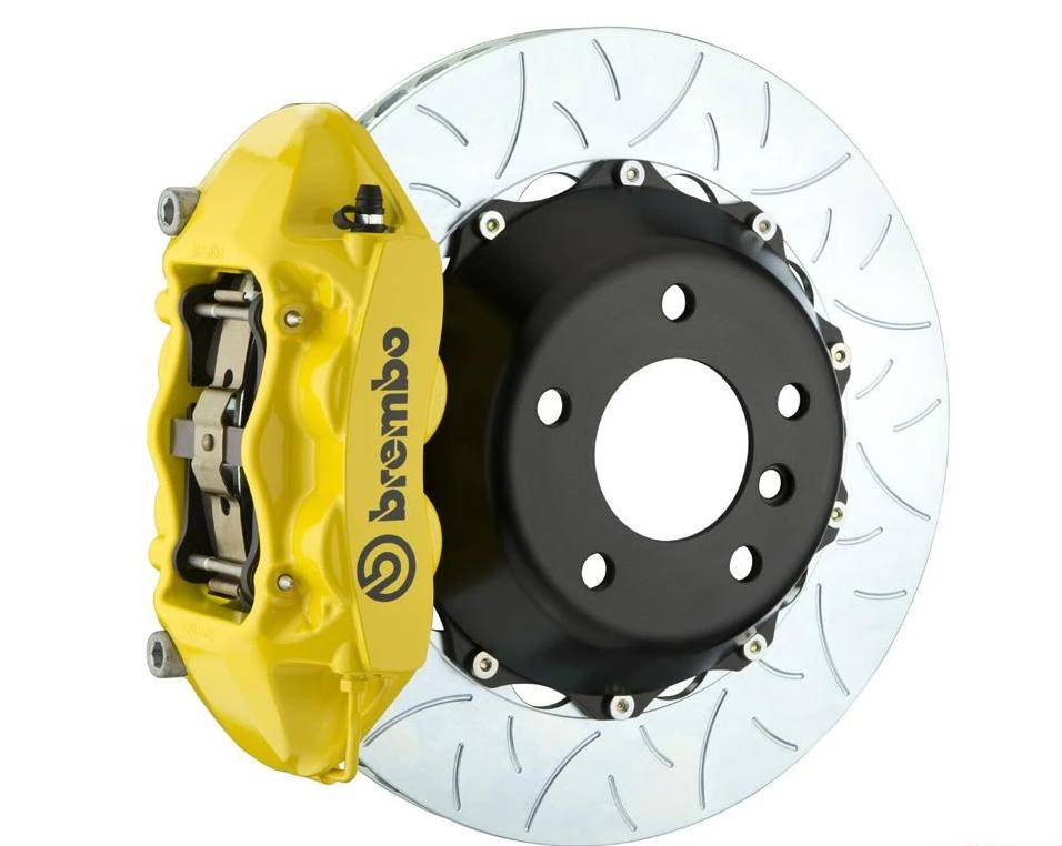 Brembo GT-R 4 Piston Big Brake Kit Yellow Slotted Rotors (Rear) - Subaru WRX / STI VA - Kaiju Motorsports