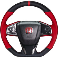 Buddy Club Racing Spec Red Steering Wheel (Leather) - Honda Civic Type-R FK8 - Kaiju Motorsports