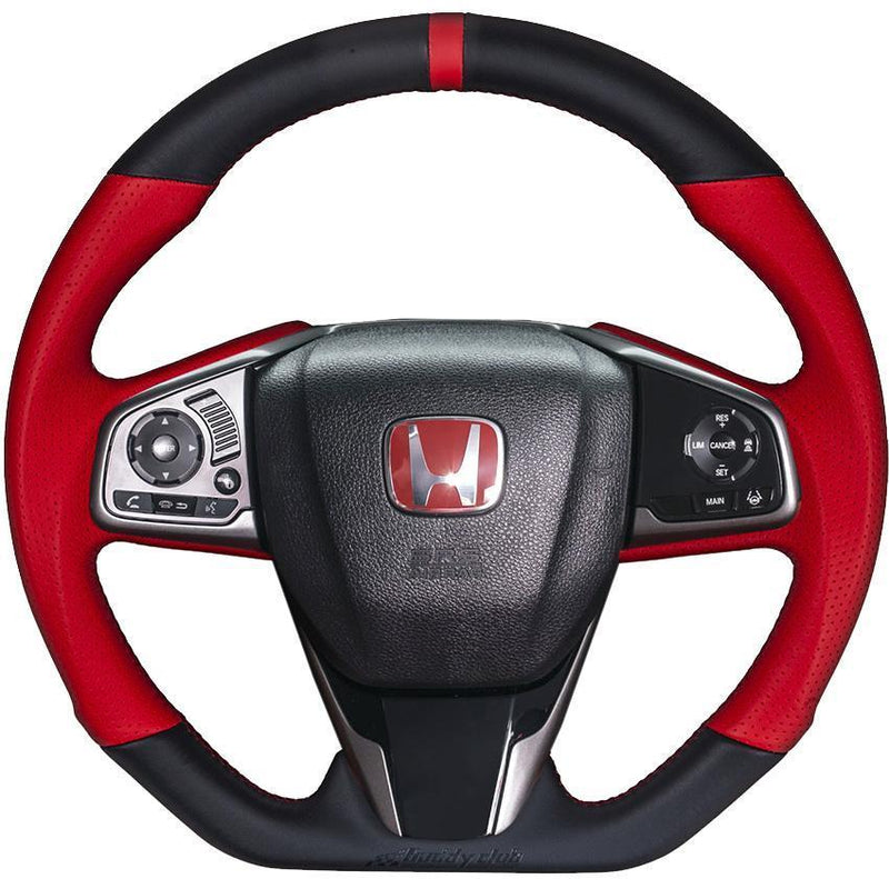 Buddy Club Racing Spec Red Steering Wheel (Leather) - Honda Civic Type-R FK8 - Kaiju Motorsports