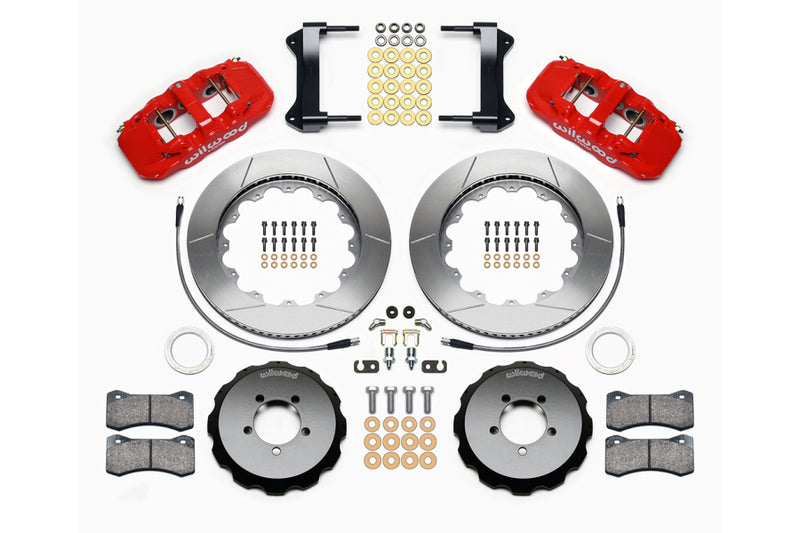 Wilwood W6A Front Slotted Brake Kit (Red) - Subaru STI VA - Kaiju Motorsports