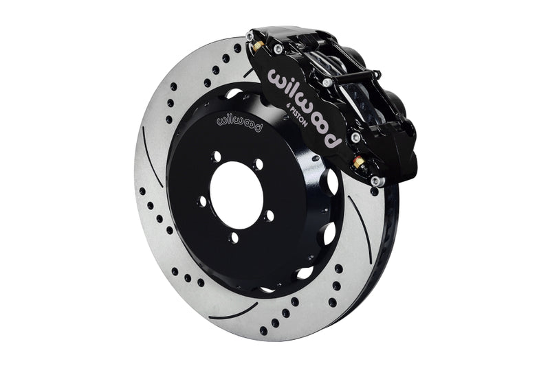 Wilwood FNSL6R Front Drilled / Slotted Big Brake Kit (Black) - Subaru STI VA - Kaiju Motorsports