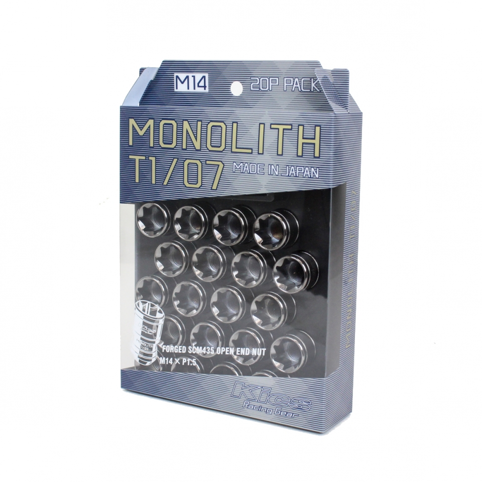 Project Kics T1/06 Monolith Lug Nuts - Glorious Black (20pcs) - Kaiju Motorsports