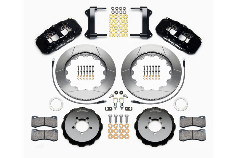 Wilwood W6A Front Slotted Big Brake Kit (Black) - Subaru STI VA - Kaiju Motorsports