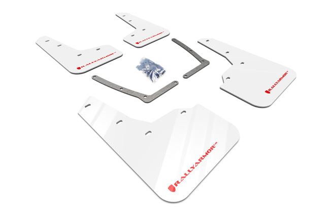 Rally Armor White UR White Mud Flap w/ Red - Civic Si 10th Gen - Kaiju Motorsports