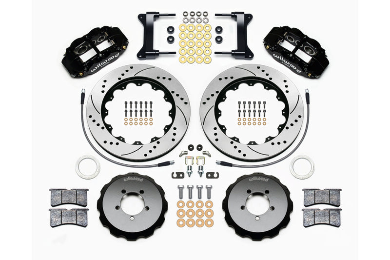 Wilwood FNSL6R Front Drilled / Slotted Big Brake Kit (Black) - Subaru STI VA - Kaiju Motorsports