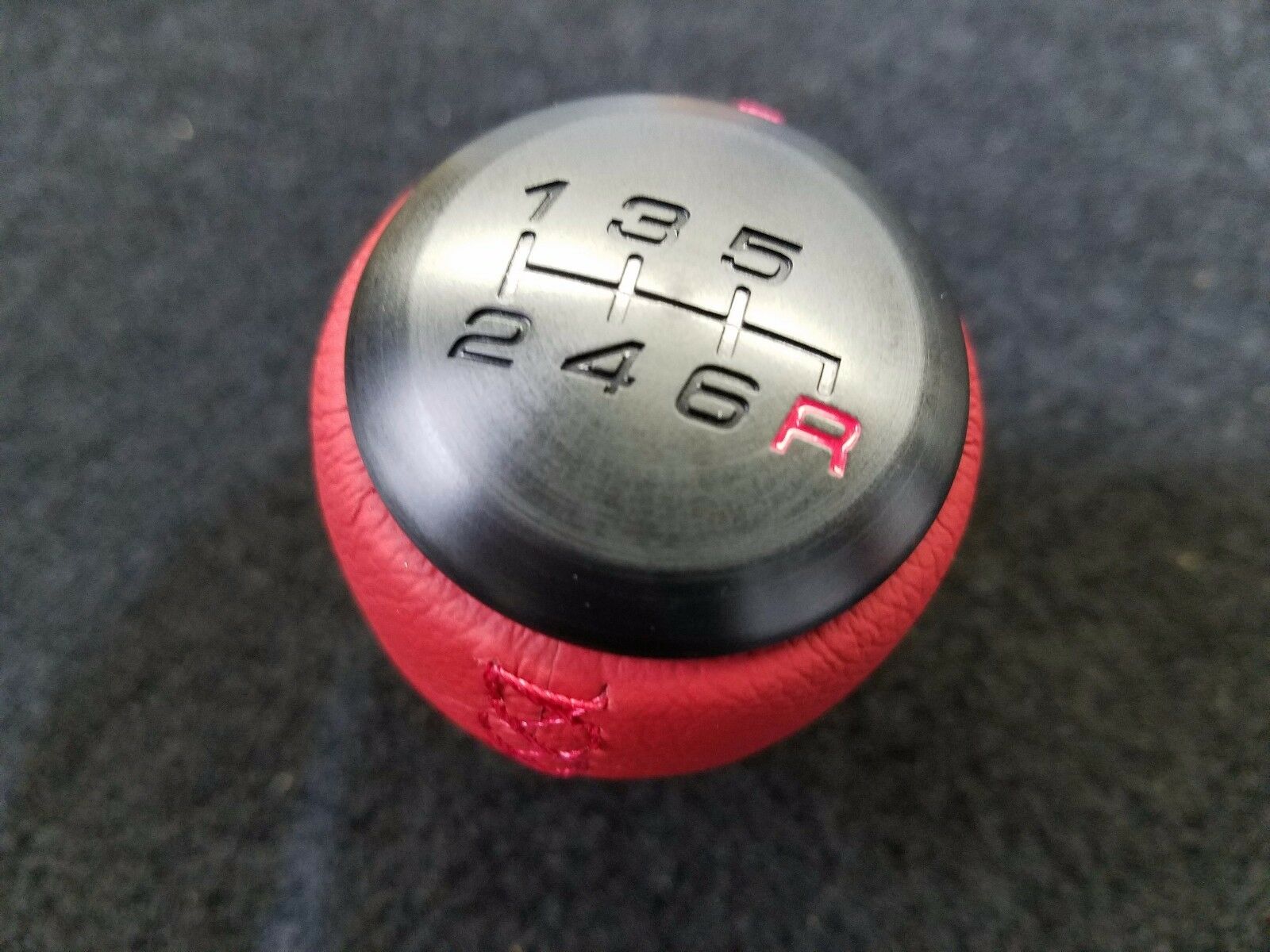 Honda Red Leather Black Alumite Shift Knob 6 Speed Honda Civic Type R FK8
